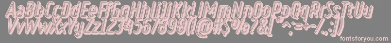 RulerVolumeNeon-fontti – vaaleanpunaiset fontit harmaalla taustalla