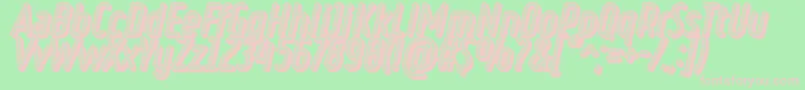 RulerVolumeNeon-fontti – vaaleanpunaiset fontit vihreällä taustalla