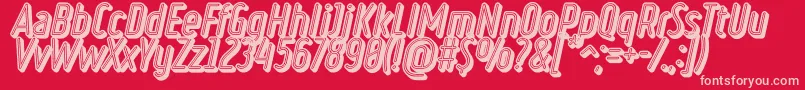 RulerVolumeNeon Font – Pink Fonts on Red Background