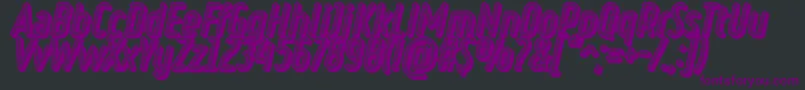 フォントRulerVolumeNeon – 黒い背景に紫のフォント