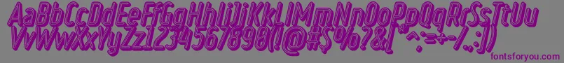 フォントRulerVolumeNeon – 紫色のフォント、灰色の背景