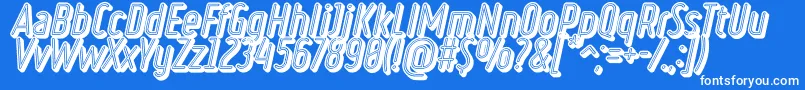 RulerVolumeNeon Font – White Fonts on Blue Background
