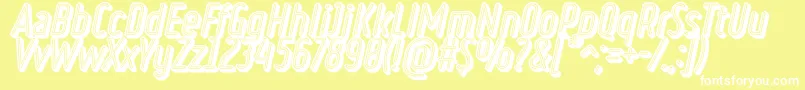 RulerVolumeNeon-fontti – valkoiset fontit keltaisella taustalla