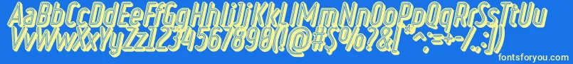RulerVolumeNeon Font – Yellow Fonts on Blue Background