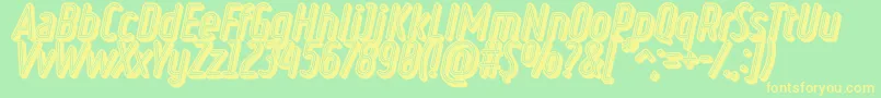 RulerVolumeNeon Font – Yellow Fonts on Green Background