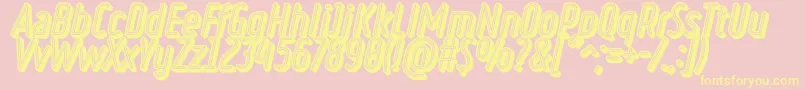 フォントRulerVolumeNeon – 黄色のフォント、ピンクの背景