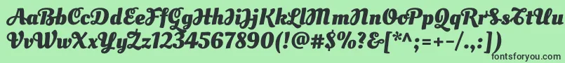 フォントOleoscriptswashcapsBold – 緑の背景に黒い文字