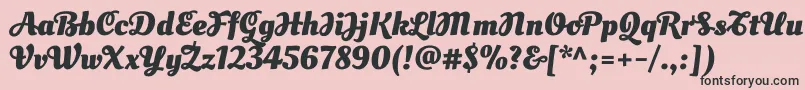 フォントOleoscriptswashcapsBold – ピンクの背景に黒い文字
