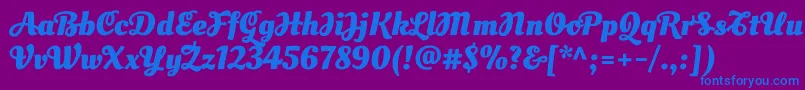 OleoscriptswashcapsBold Font – Blue Fonts on Purple Background