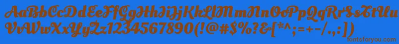 OleoscriptswashcapsBold Font – Brown Fonts on Blue Background