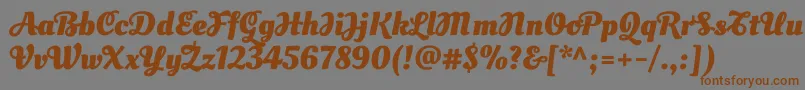 OleoscriptswashcapsBold-Schriftart – Braune Schriften auf grauem Hintergrund