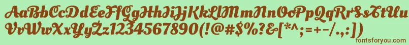 OleoscriptswashcapsBold-Schriftart – Braune Schriften auf grünem Hintergrund