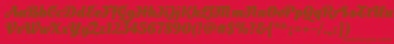 Шрифт OleoscriptswashcapsBold – коричневые шрифты на красном фоне