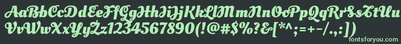 Шрифт OleoscriptswashcapsBold – зелёные шрифты на чёрном фоне