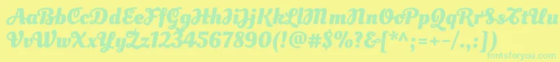 OleoscriptswashcapsBold-Schriftart – Grüne Schriften auf gelbem Hintergrund