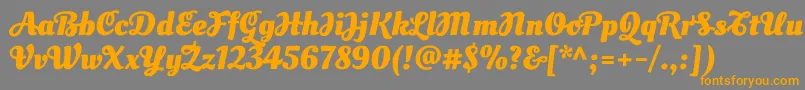 OleoscriptswashcapsBold Font – Orange Fonts on Gray Background
