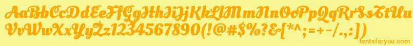 Шрифт OleoscriptswashcapsBold – оранжевые шрифты на жёлтом фоне