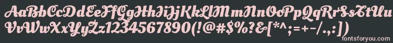 フォントOleoscriptswashcapsBold – 黒い背景にピンクのフォント