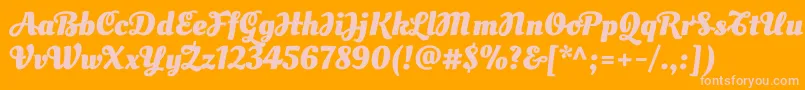 OleoscriptswashcapsBold-Schriftart – Rosa Schriften auf orangefarbenem Hintergrund