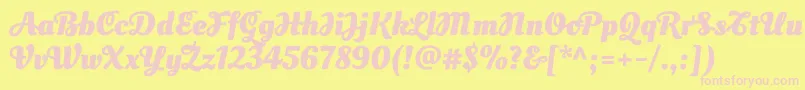 OleoscriptswashcapsBold-Schriftart – Rosa Schriften auf gelbem Hintergrund
