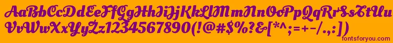 OleoscriptswashcapsBold Font – Purple Fonts on Orange Background