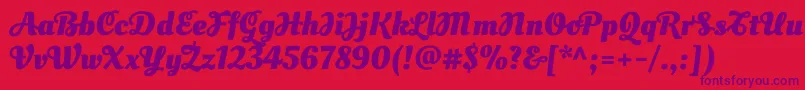 OleoscriptswashcapsBold Font – Purple Fonts on Red Background