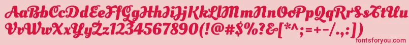 OleoscriptswashcapsBold Font – Red Fonts on Pink Background