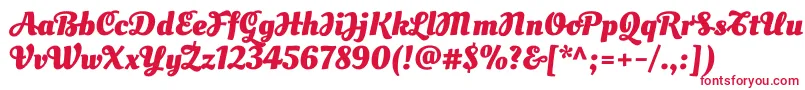 OleoscriptswashcapsBold-fontti – punaiset fontit valkoisella taustalla