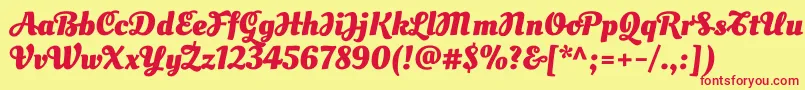OleoscriptswashcapsBold Font – Red Fonts on Yellow Background