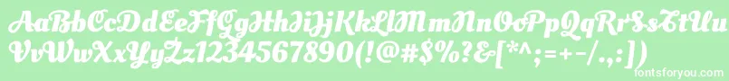 Шрифт OleoscriptswashcapsBold – белые шрифты на зелёном фоне