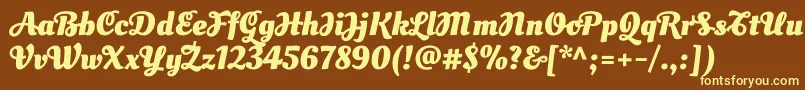 Шрифт OleoscriptswashcapsBold – жёлтые шрифты на коричневом фоне