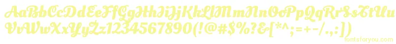 OleoscriptswashcapsBold-Schriftart – Gelbe Schriften auf weißem Hintergrund