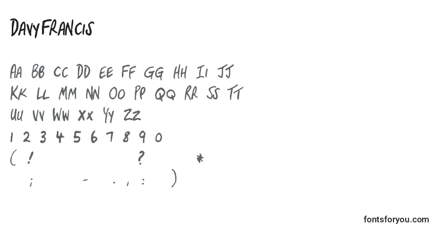 Fuente DavyFrancis - alfabeto, números, caracteres especiales