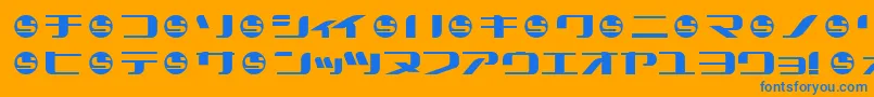 フォントSummercampka – オレンジの背景に青い文字