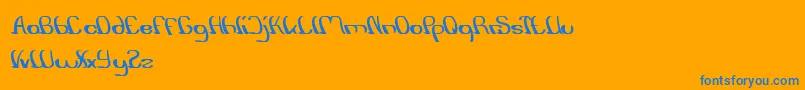SurfingAndPlay Font – Blue Fonts on Orange Background