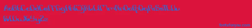 Шрифт SurfingAndPlay – синие шрифты на красном фоне