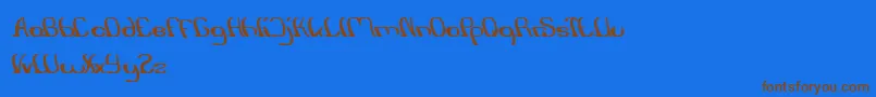 SurfingAndPlay Font – Brown Fonts on Blue Background
