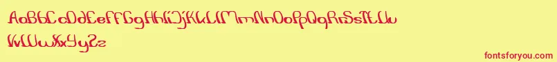 SurfingAndPlay Font – Red Fonts on Yellow Background