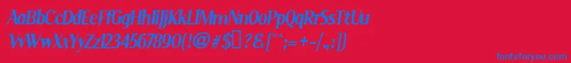 フォントSerini – 赤い背景に青い文字
