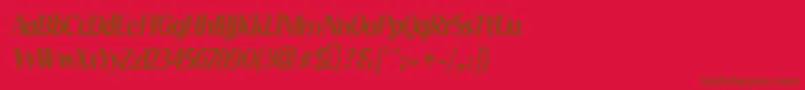 Police Serini – polices brunes sur fond rouge