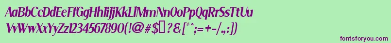 Serini Font – Purple Fonts on Green Background