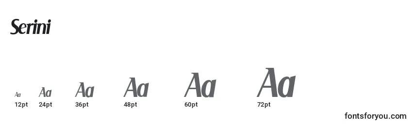 Größen der Schriftart Serini