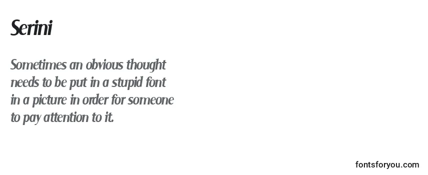 Schriftart Serini