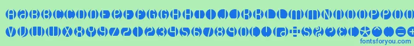 DbLayer2Brk Font – Blue Fonts on Green Background