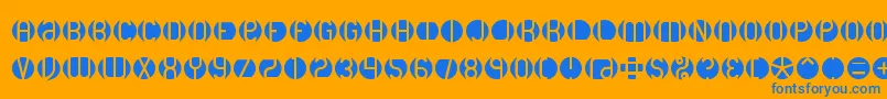 DbLayer2Brk-Schriftart – Blaue Schriften auf orangefarbenem Hintergrund