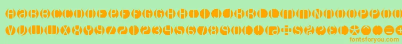 DbLayer2Brk Font – Orange Fonts on Green Background