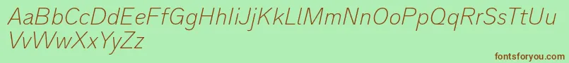 Analogue36thinoblique Font – Brown Fonts on Green Background