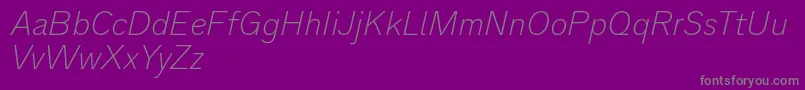 Analogue36thinoblique-Schriftart – Graue Schriften auf violettem Hintergrund