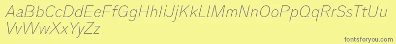 More about Analogue36thinoblique Font Analogue36thinoblique Font – Gray Fonts on Yellow Background