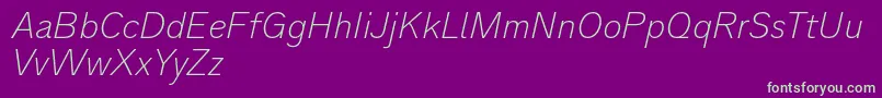 Czcionka Analogue36thinoblique – zielone czcionki na fioletowym tle